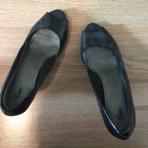 Faux snakeskin heels